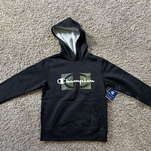 Champion BIG KIDS' PULLOVER HOODIE, SCRIPT LOGO